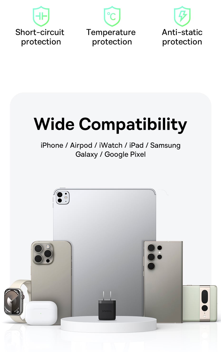 Sạc nhanh Baseus Palm 1C 20W US Sạc nhanh Baseus Palm 1C 20W US