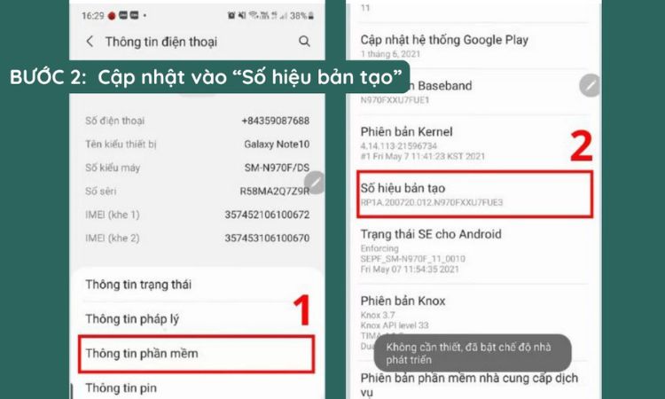 Mở Tùy chọn nhà phát triển Mở Tùy chọn nhà phát triển