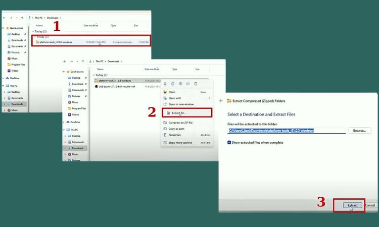 Giải nén tệp ADB tải về