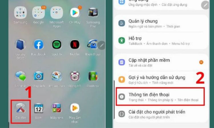 Mở cài đặt Mở cài đặt