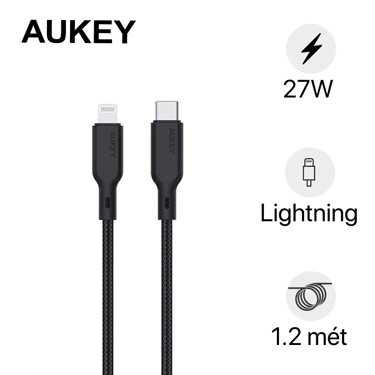 Cáp Aukey C-Lightning MFi CB-CL5 1.2m