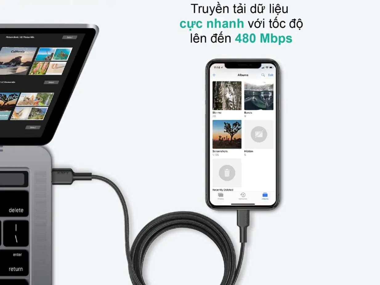 Cáp Aukey C-Lightning MFi CB-CL5 1.2m