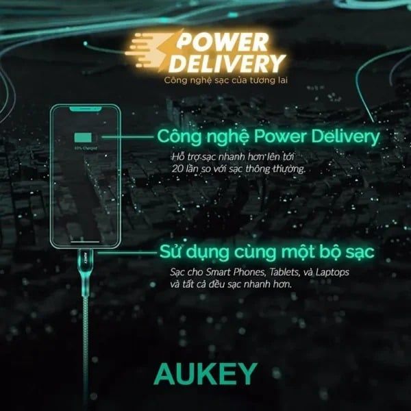 Cáp Aukey C-Lightning MFi CB-CL5 1.2m