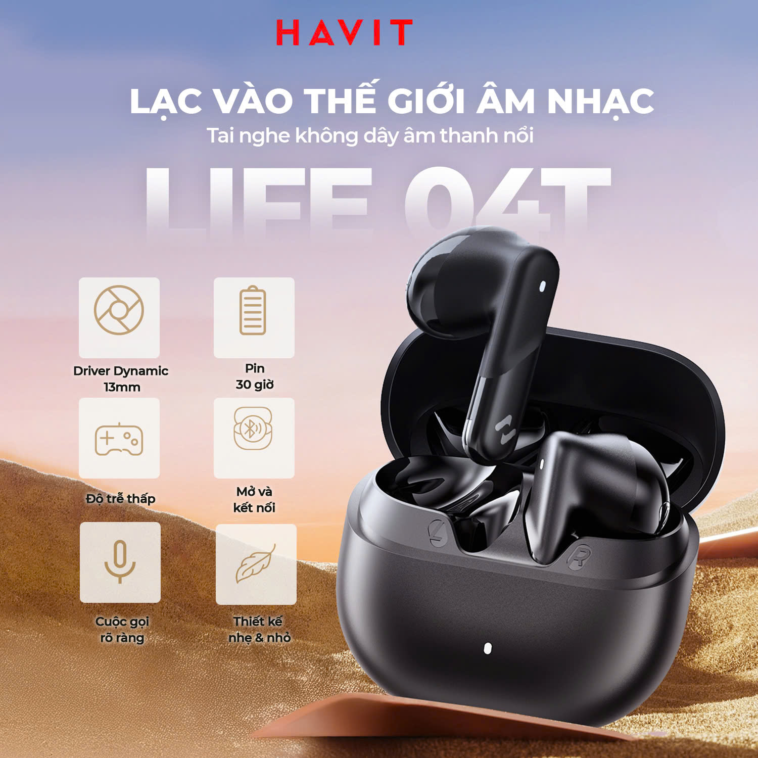 Tai nghe Bluetooth True Wireless Havit LIFE 04T