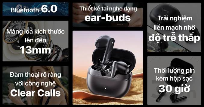Tai nghe Bluetooth True Wireless Havit LIFE 04T