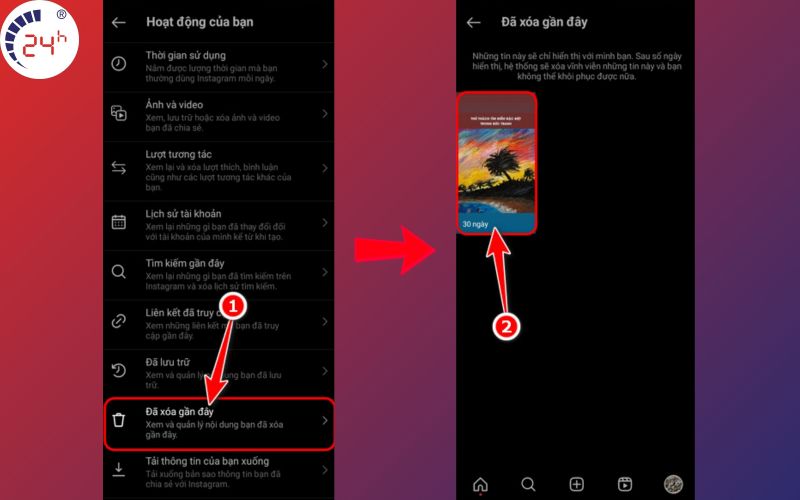 Cach khoi phuc story da xoa tren Instagram