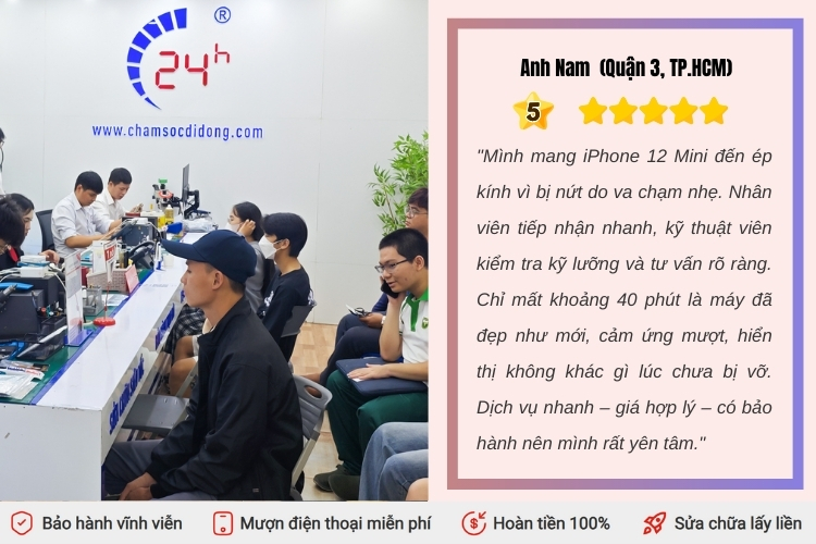 Thay mặt kính iPhone 12 Mini