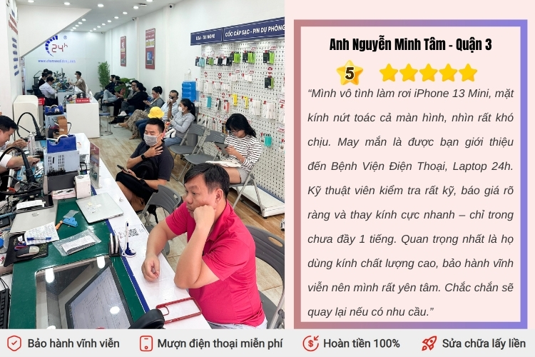 thay mặt kính iPhone 13 mini