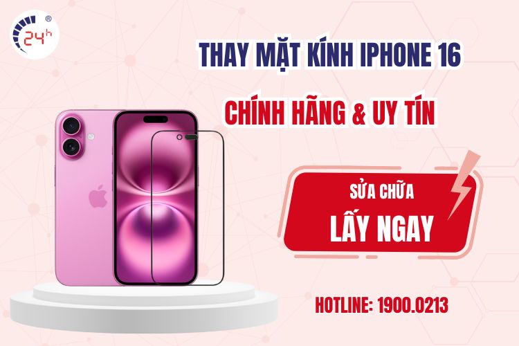 thay mặt kính iphone 16