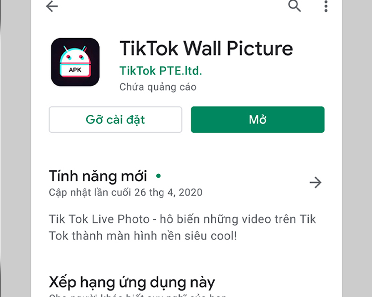 tải và cài đặt ứng dụng TikTok Wall Picture miễn phí trên CH Play