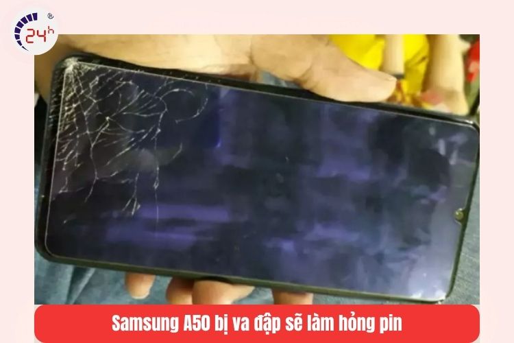 samsung A50 bị va đập gây tình trạng hư pin