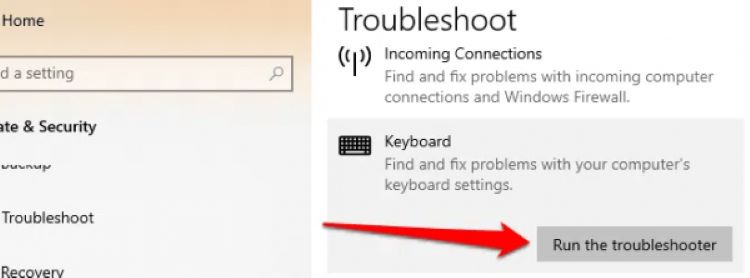 Chạy Keyboard Troubleshooter