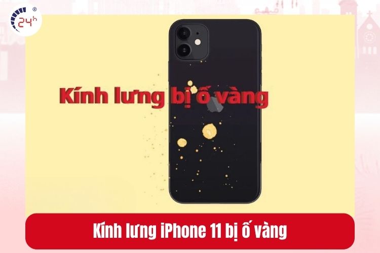 Kính lưng iPhone 11 bị ố vàng