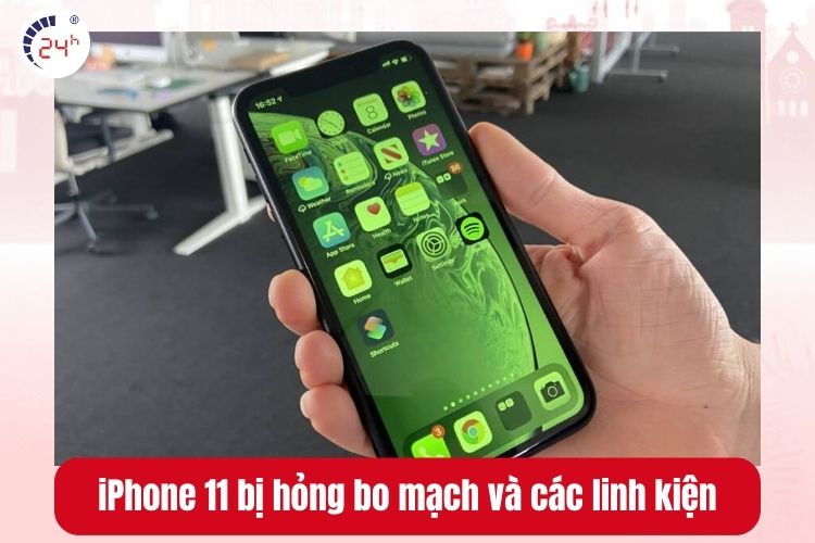 iPhone 11 bị hỏng bo mạch và các linh kiện co hư hại kính lưng