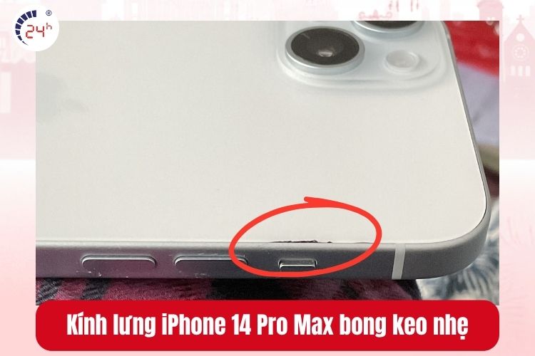 Kính lưng iPhone 14 Pro Max bong keo nhẹ