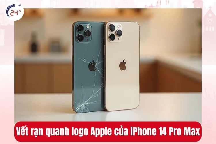 Vết rạn quanh logo Apple của iPhone 14 Pro Max