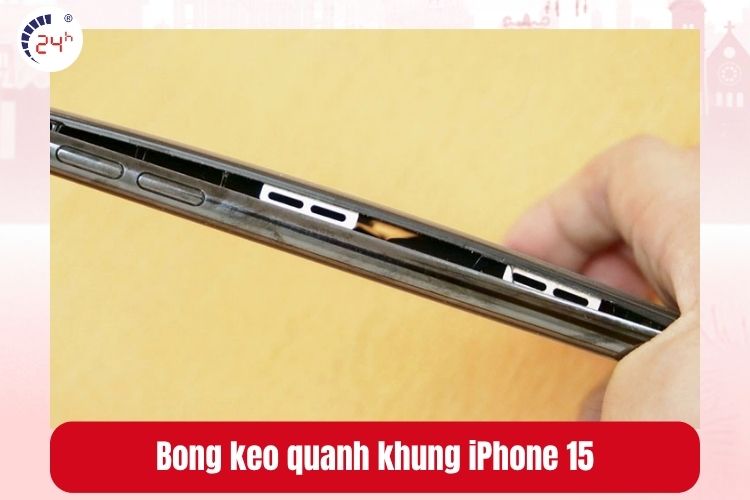 Bong keo quanh khung iPhone 15