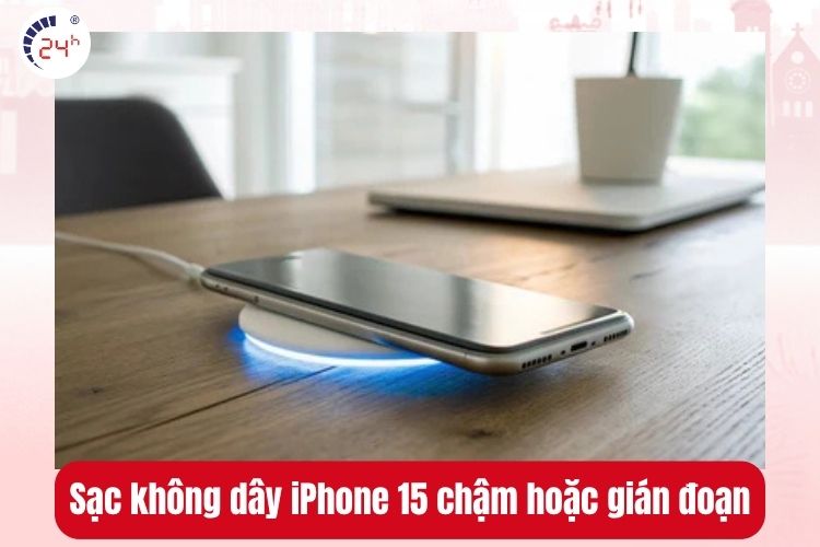 Sạc không dây iPhone 15 chậm hoặc gián đoạn