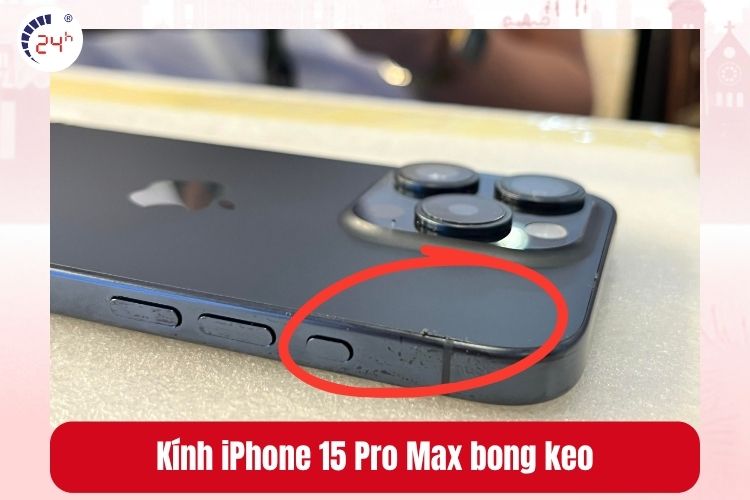 Kính lưng iPhone 15 Pro Max bong keo