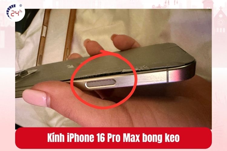 Kính lưng iPhone 16 Pro Max bong keo
