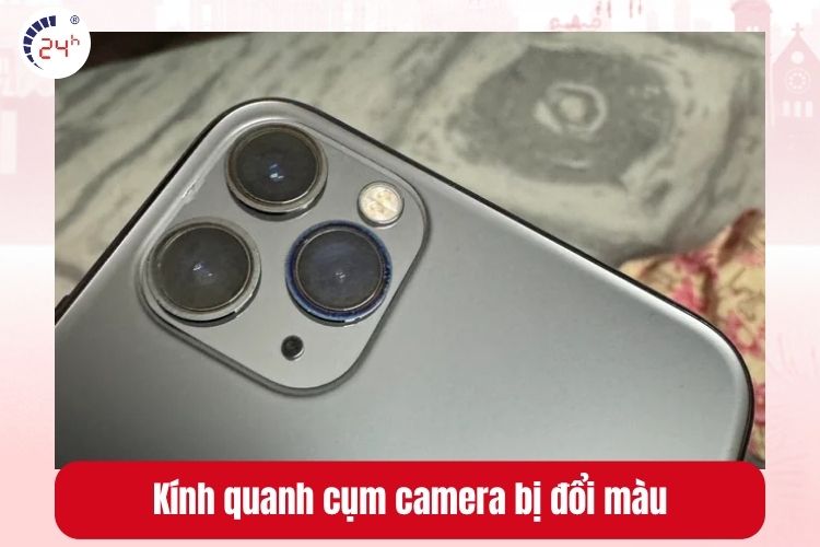 Kính quanh cụm camera iPhone 16 Pro Max bị đổi màu