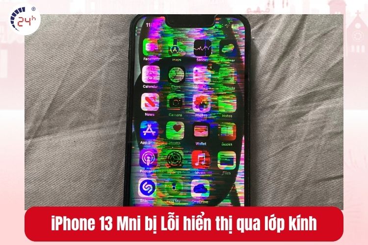 iPhone 13 Mni bị lỗi hiển thị qua lớp kính
