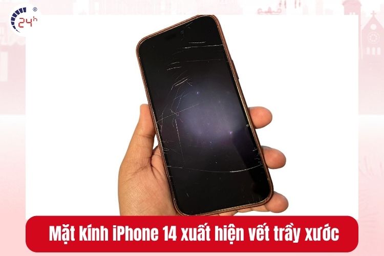 Mặt kính iPhone 14 xuất hiện vết trầy xước