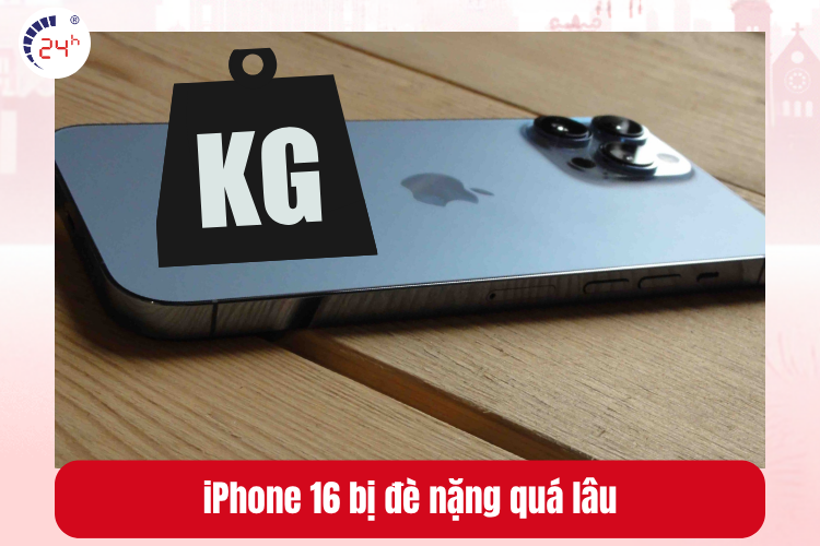iPhone 16 bị đè nặng quá lâu gây hư hại mặt kính