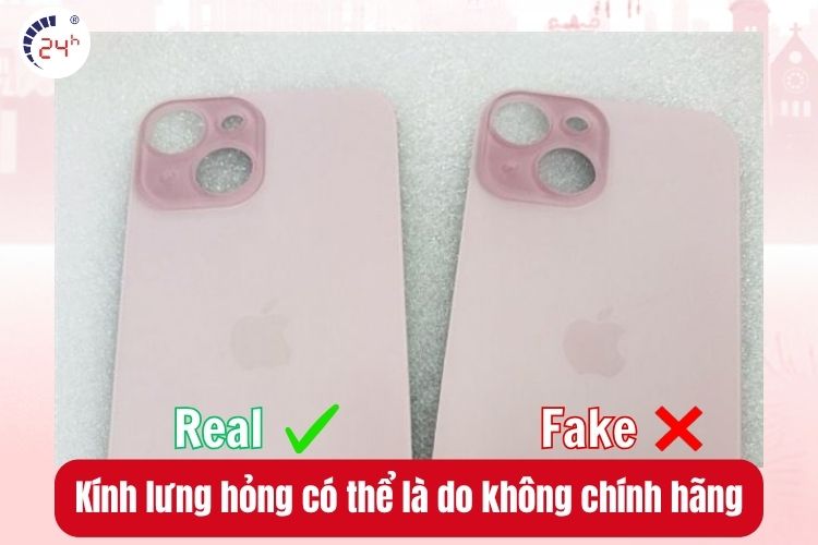 Kính lưng iPhone 15 Plus hỏng có thể là do linh kiện không chính hãng