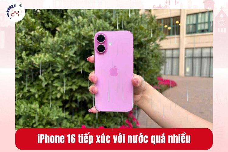 iPhone 16 tiếp xúc với nước quá nhiều