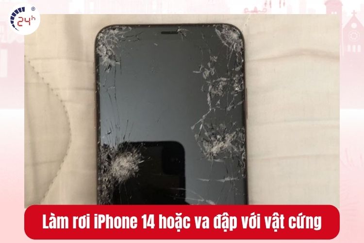iPhone 14 bị va đập gây vỡ màn hình