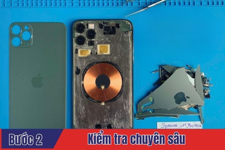 Kiểm tra chuyên sâu trình trạng iPhone 11 Pro Max cần thay kính lưng