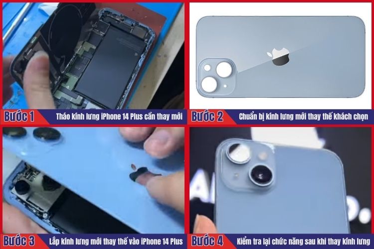 Trước và sau khi thay kính lưng iPhone 14 Plus  