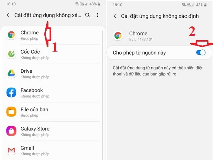 mở file apk trên điện thoại