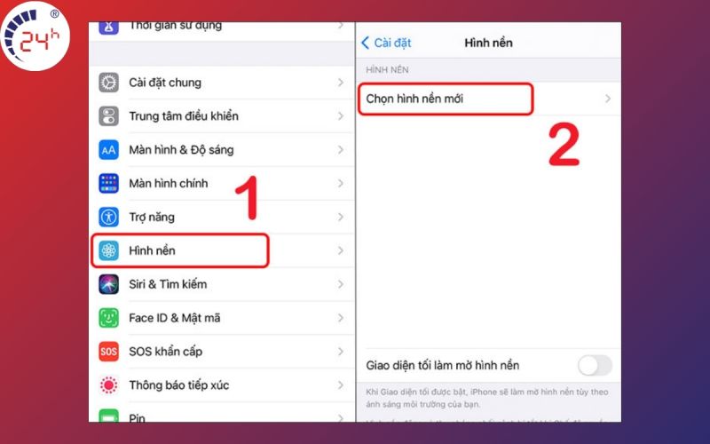 Cách cài hình nền iPhone với cài đặt trên điện thoại