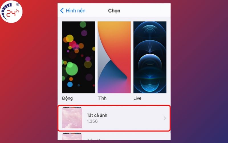 Cách cài hình nền iPhone với cài đặt trên điện thoại