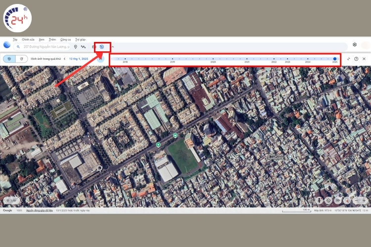Xem lại lịch sử  nhà cũ bằng Google Earth