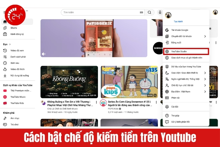 Cách bật chế độ kiếm tiền trên Youtube B1