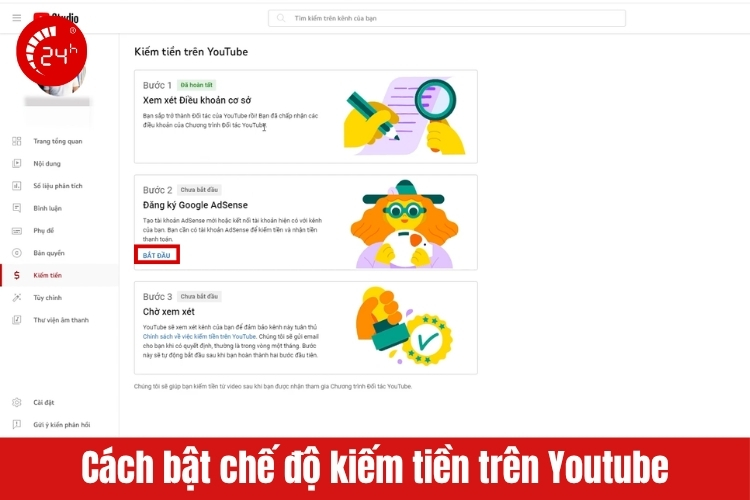 Cách bật chế độ kiếm tiền từ app Youtube B5