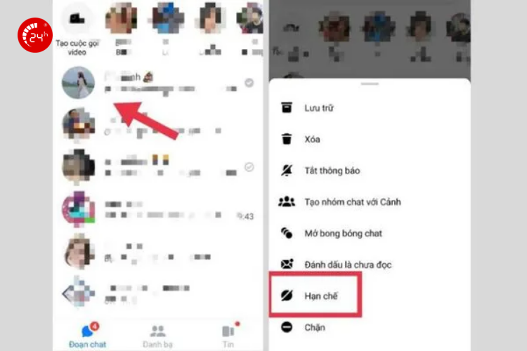 cách hạn chế messenger trên android