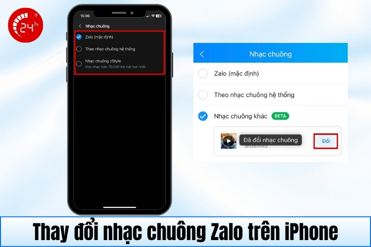 Cách thay đổi nhạc chuông Zalo b3