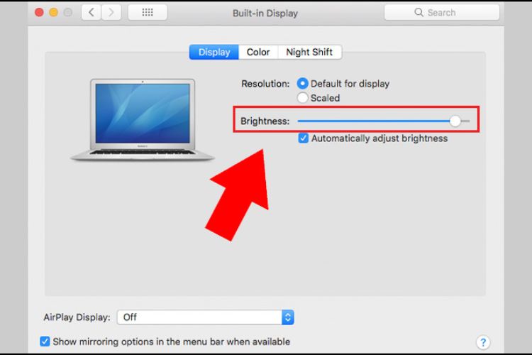 cách chỉnh độ sáng màn hình MacBook Pro3