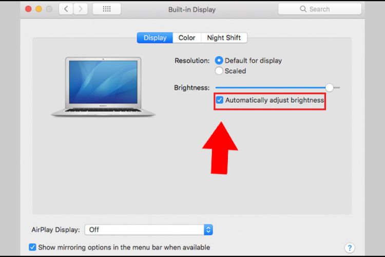 cách chỉnh độ sáng màn hình MacBook Pro4
