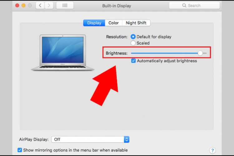 cách chỉnh độ sáng màn hình MacBook5