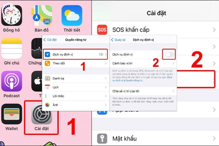 Bước 1 của cách chụp ảnh có định vị trực tiếp trên iPhone