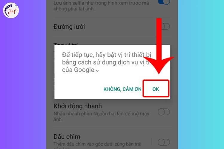 Bước 3 của cách chụp ảnh có định vị trực tiếp trên Android