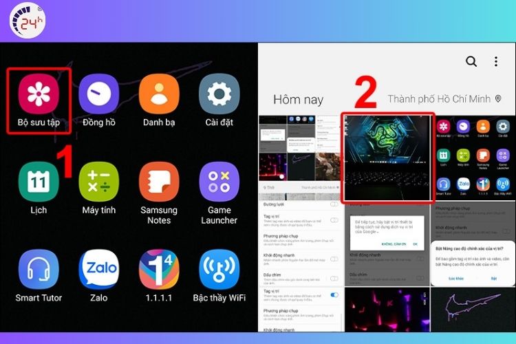 Bước 1 của cách xem lại định vị trực tiếp sau khi chụp trên Android