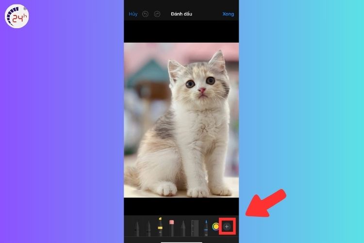 nhấn vào biểu tượng “+” ở góc dưới bên phải 