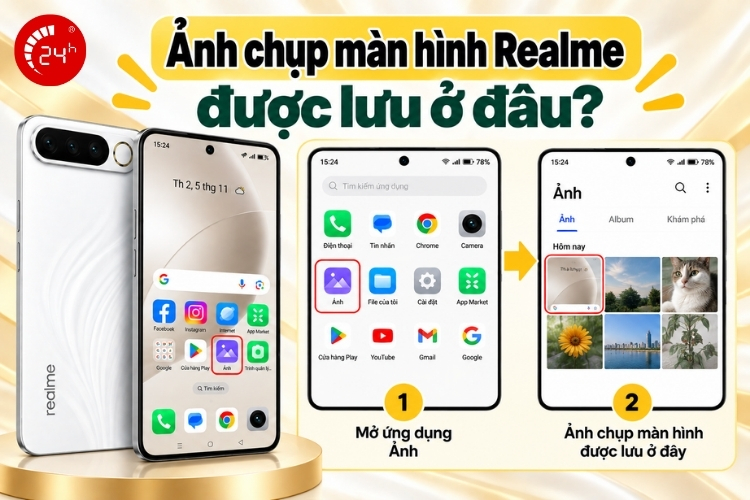 Ảnh chụp màn hình điện thoại Realme lưu ở Ảnh