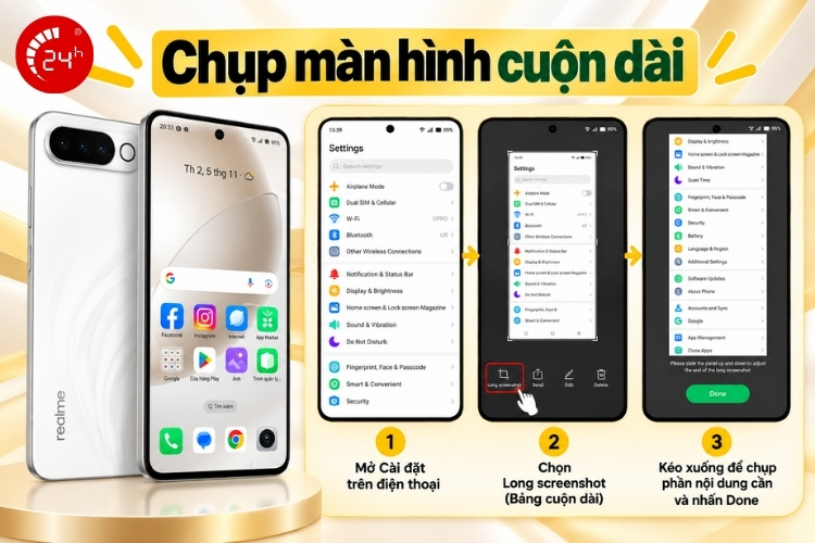 Chụp màn hình cuộn dài trên điện thoại Realme